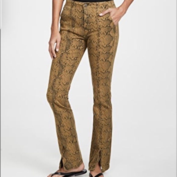 PAM AND GELA Snakeskin Print Baby Bootcut Pants Size 24